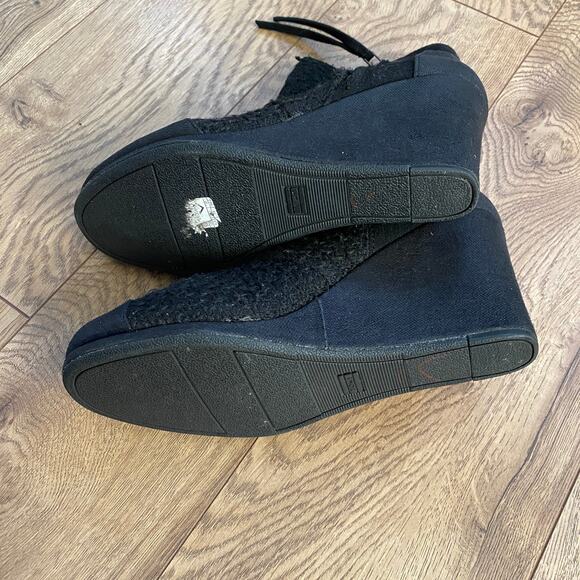 TOMS Black Platform Wedge Boots Booties 8.5 - Picture 7 of 8